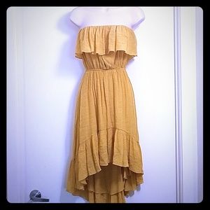 High low strapless sundress